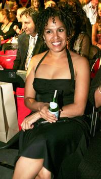 Christine Anu at the Charlie Brown fashion parade during the Mercedes Australian Fashion week.