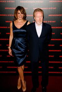 Giannina Facio and Ridley Scott at the Paris premiere of "Body of Lies."