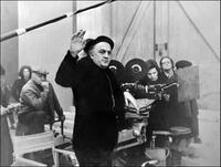 Federico Fellini as hes directs the movie "Amarcord".