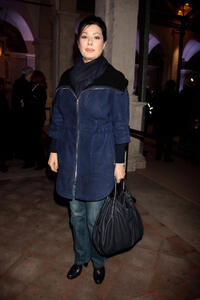 Edwige Fenech at the "Percorso Di Lavoro" photography exhibition cocktail party in Italy.