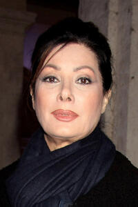 Edwige Fenech at the "Percorso Di Lavoro" photography exhibition cocktail party in Italy.
