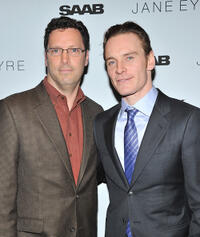 Focus Features president Andrew Karpen and Michael Fassbender at the New York premiere of "Jane Eyre."