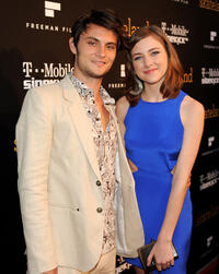Shiloh Fernandez and Hayley Ramm at the California premiere of "Skateland."