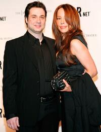 Adam Ferrara and Guest at the FEARnet's 2nd anniversary party.
