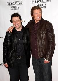 Adam Ferrara and Denis Leary at the premiere of "Rescue Me" season 5.