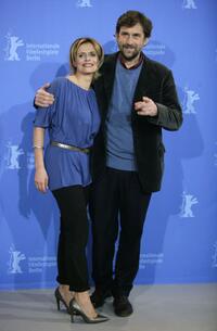Isabella Ferrari and Nanni Moretti at the photocall of "Quiet Chaos" during the 58th Berlinale Film Festival.