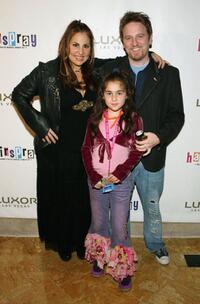 Kathy Najimy, Dan Finnerty and daughter Samia at the party of the opening night performance of "Hairspray."
