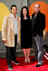 Miguel Ferrer, Yun Lee and Michelle Ryan at the NBC Upfronts at Radio City Music Hall.