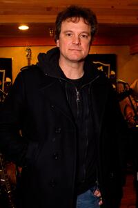 Colin Firth poses at the Gibson Guitar celebrity hospitality lounge held at the Miners Club during the 2008 Sundance Film Festival.