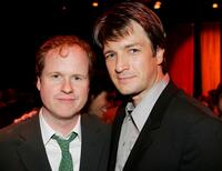 Joss Whedon and Nathan Fillion at the after party of the premiere of "Serenity."