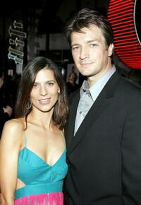 Nathan Fillion and Perrey Reeves at the premiere of "Serenity."
