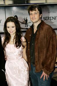 Summer Glau and Nathan Fillion at the UK premiere of "Serenity."