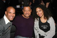 Actors Amaury Nolasco, Laurence Fishburne and wife Gina Torres at the after party of the Las Vegas premiere of "21."
