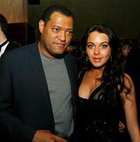 Laurence Fishburne and Lindsay Lohan at the AFI FEST presented by Audi opening night gala of "Bobby" after party.