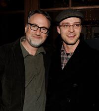 David Fincher and Justin Timberlake at the Blu-ray & DVD launch party of "The Social Network."