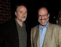 David Fincher and producer Scott Rudin at the Blu-ray & DVD launch party of "The Social Network."