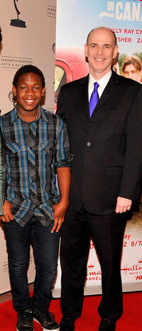 Jaishon Fisher and President & CEO Hallmark Channel Bill Abbott at the special sneak preview of "Christmas In Canaan" in California.
