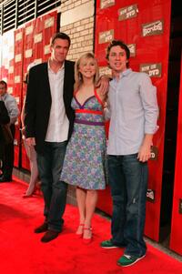 Neil Flynn, Sarah Chalke and Zach Braff at the DVD Launch Party For First Season of Scrubs.