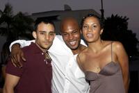 Omid Abtahi, Kirk "Sticky" Jones and Lizette Carrion at the after party of FX screening of "Over There."