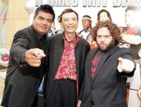 George Lopez, James Hong and Dan Fogler at the premiere of "Balls of Fury."