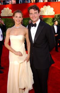 Jennifer Garner and Scott Foley at the 54th Annual Primetime Emmy Awards.