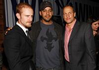 Ben Foster, David Blaine and Woody Harrelson at the New York premiere of "The Messenger."