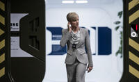 Jodie Foster as Secretary Delacourt in "Elysium."