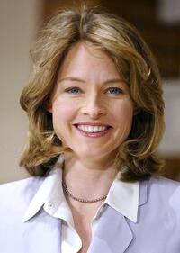 Jodie Foster at the conference to promote "Panic Room."