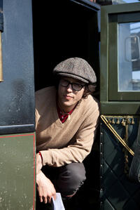 Director Cary Joji Fukunaga on the set of "Jane Eyre."