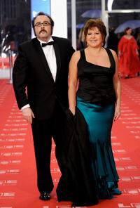 Carlos Areces and Loles Leon at the red carpet of 2011 Goya Awards in Spain.