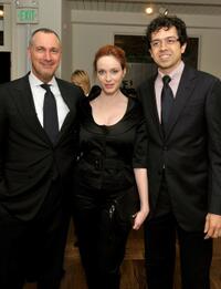 Edward Menicheschi, Christina Hendricks and Geoffrey Arend at the Kimberly Brooks "The Stylist Project" exhibition.