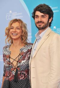 Myriam Catania and Luca Argentero at the "Guglielmo Biraghi Awards" during the 65th Venice Film Festival.