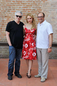 Director David Cronenberg, Sarah Gadon and producer Martin Katz at the portrait session of "A Dangerous Method" during the 68th Venice Film Festival.