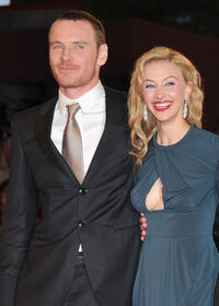 Michael Fassbender and Sarah Gadon at the premiere of "A Dangerous Method" during the 68th Venice Film Festival.