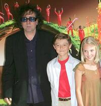 Tim Burton, Jordan Fry and Annasophia Robb at the UK premiere of "Charlie And The Chocolate Factory."