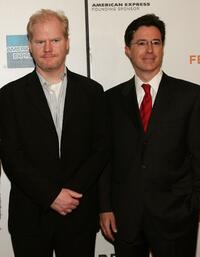 Jim Gaffigan and Stephen Colbert at the screening of "Great New Wonderful."