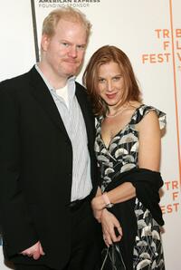 Jim Gaffigan and Jeanie at the screening of "Great New Wonderful."