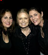Kathy Najimy, Gloria Steinem and Mo Gaffney at the opening night of "Afterbirth: Kathy And Mo's Greatest Hits."