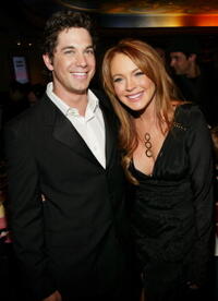 Adam Garcia and Lindsay Lohan at the premiere of "Confessions Of A Teenage Drama Queen."