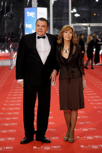 Juan Luis Galiardo and guest at the 2011 Goya Awards.