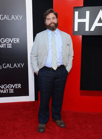 Zach Galifianakis at the California premiere of "Hangover Part III."
