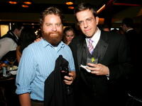 Zach Galifianakis and Ed Helms at the Comedy Central Emmy after party.