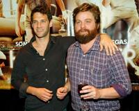 Justin Bartha and Zach Galifianakis at the "The Hangover" Celebrity Poker Tournament.