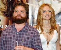 Zach Galifianakis and Heather Graham at the "The Hangover" Celebrity Poker Tournament.
