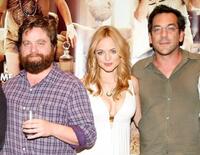 Zach Galifianakis, Heather Graham and Todd Phillips at the "The Hangover" Celebrity Poker Tournament.