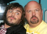 Jack Black and Kyle Gass at the MTV's Total Request Live.