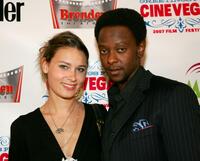 Kristina Klebe and Edi Gathegi at the world premiere of "The Fifth Patient" during the CineVegas film festival.