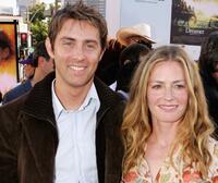 John Gatins and Elisabeth Shue at the premiere of "Dreamer."