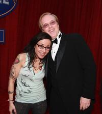 Janeane Garofalo and Brad Bird at the premiere of "Ratatouille."