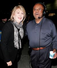 Teri Garr and Biff Henderson at the Ed Sullivan Theater for taping of "The Late Show with David Letterman".